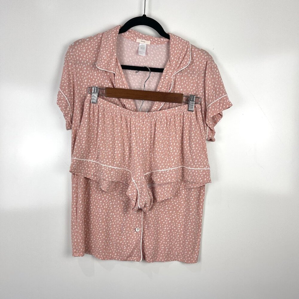 Eberjey Gisele Printed Short PJ Set 2 Piece Pajamas Pink Women's Size Medium
